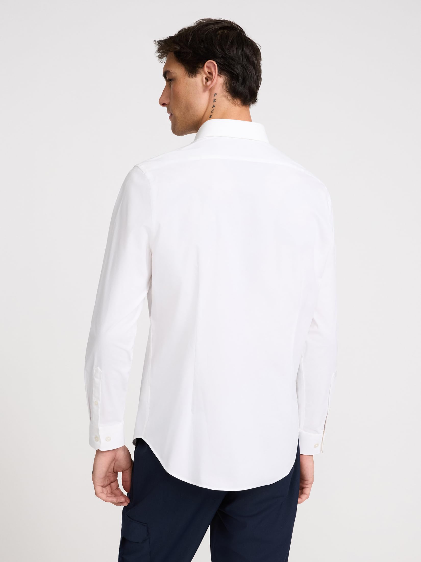 EXPRESS Men’s 1MX Stretch Dress Shirt – Slim Fit Performance Cotton, Long Sleeve Button-Up, Easy Care - Image 2