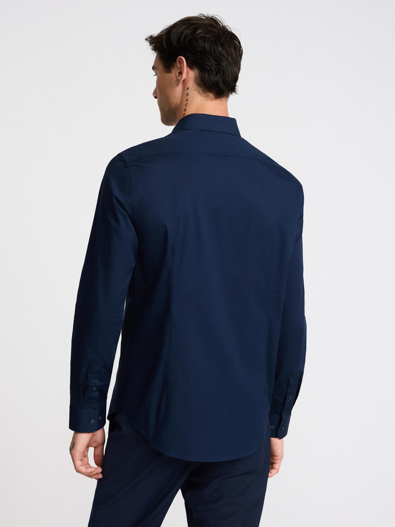 EXPRESS Men’s 1MX Stretch Dress Shirt – Slim Fit Performance Cotton, Long Sleeve Button-Up, Easy Care - Image 2