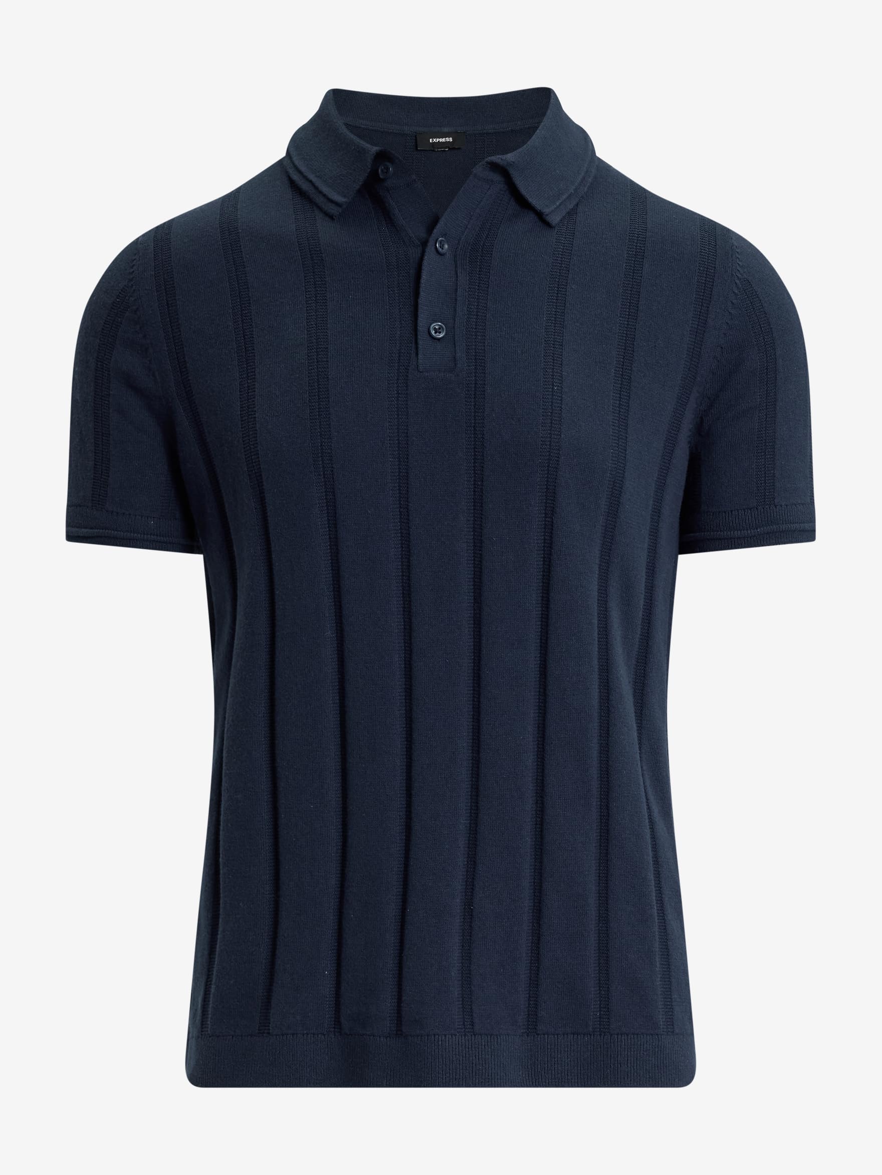 EXPRESS Men’s Cotton Sweater Polo – Ribbed Short Sleeve Knit Polo with Retro-Inspired Smart-Casual Style - Image 5