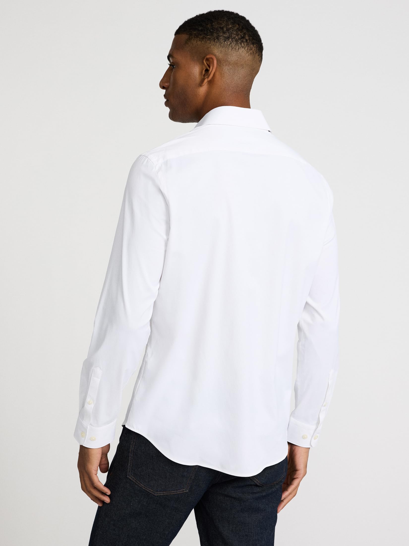 EXPRESS Men’s Everyday Performance Dress Shirt – Slim Fit Stretch Solid Button-Up, Moisture-Wicking, Wrinkle Resistant - Image 2