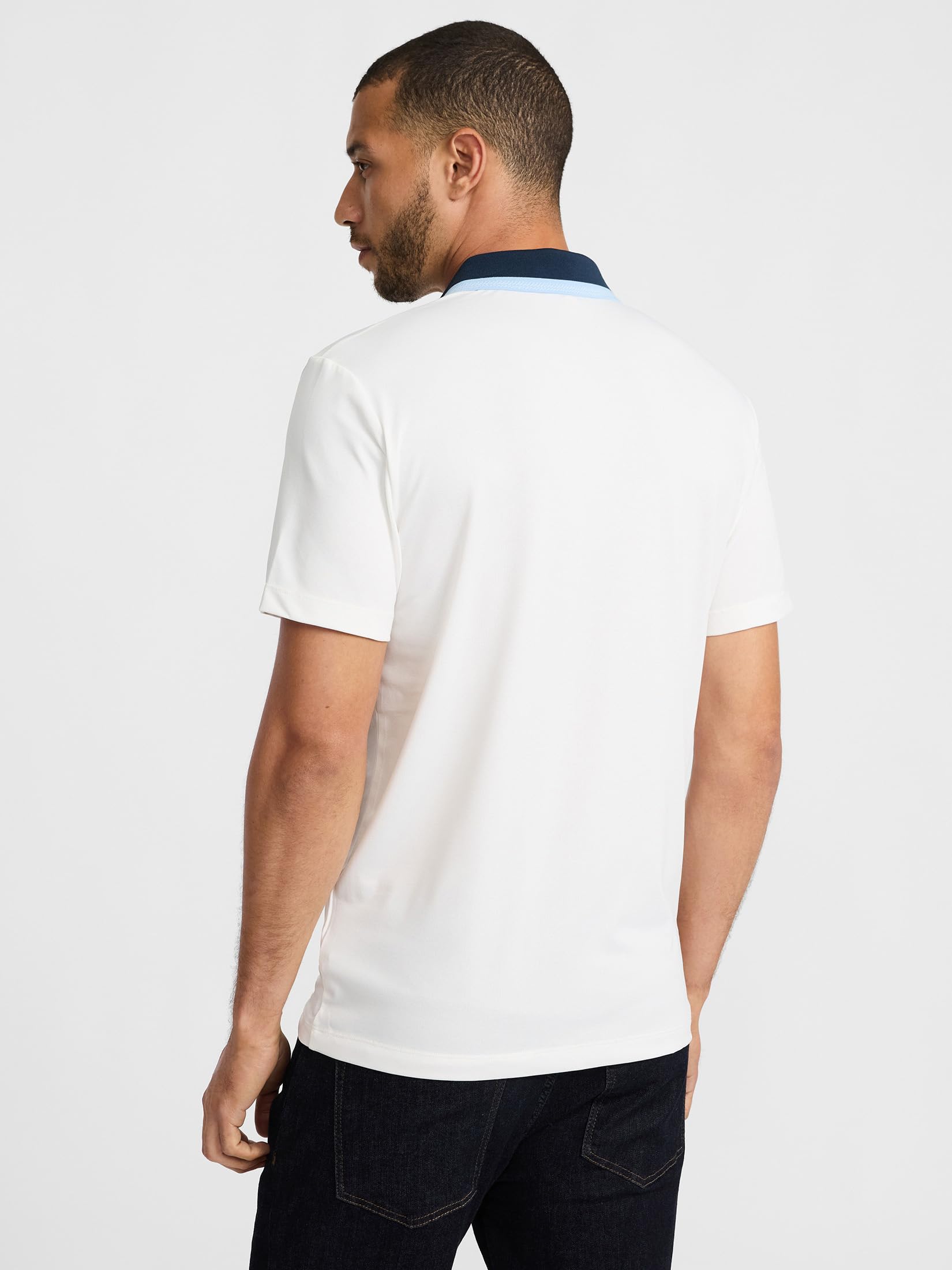 EXPRESS Men’s Everyday Performance Polo – Short Sleeve Quick-Dry Stretch Fabric with Color-Block Collar - Image 2