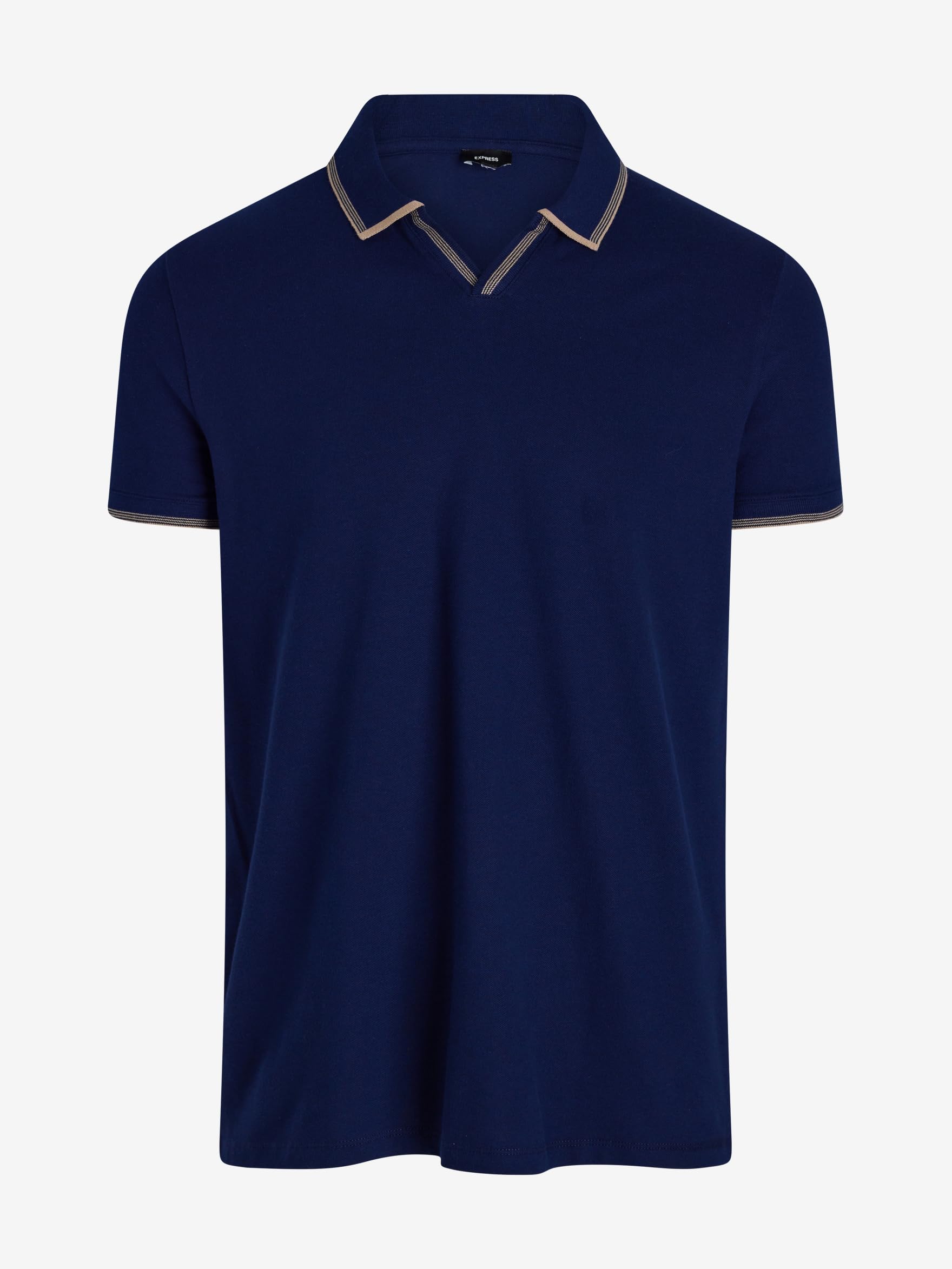 EXPRESS Men’s Luxe Pique Polo – Tipped Johnny Collar Shirt with Soft, Elevated Casual Style - Image 5