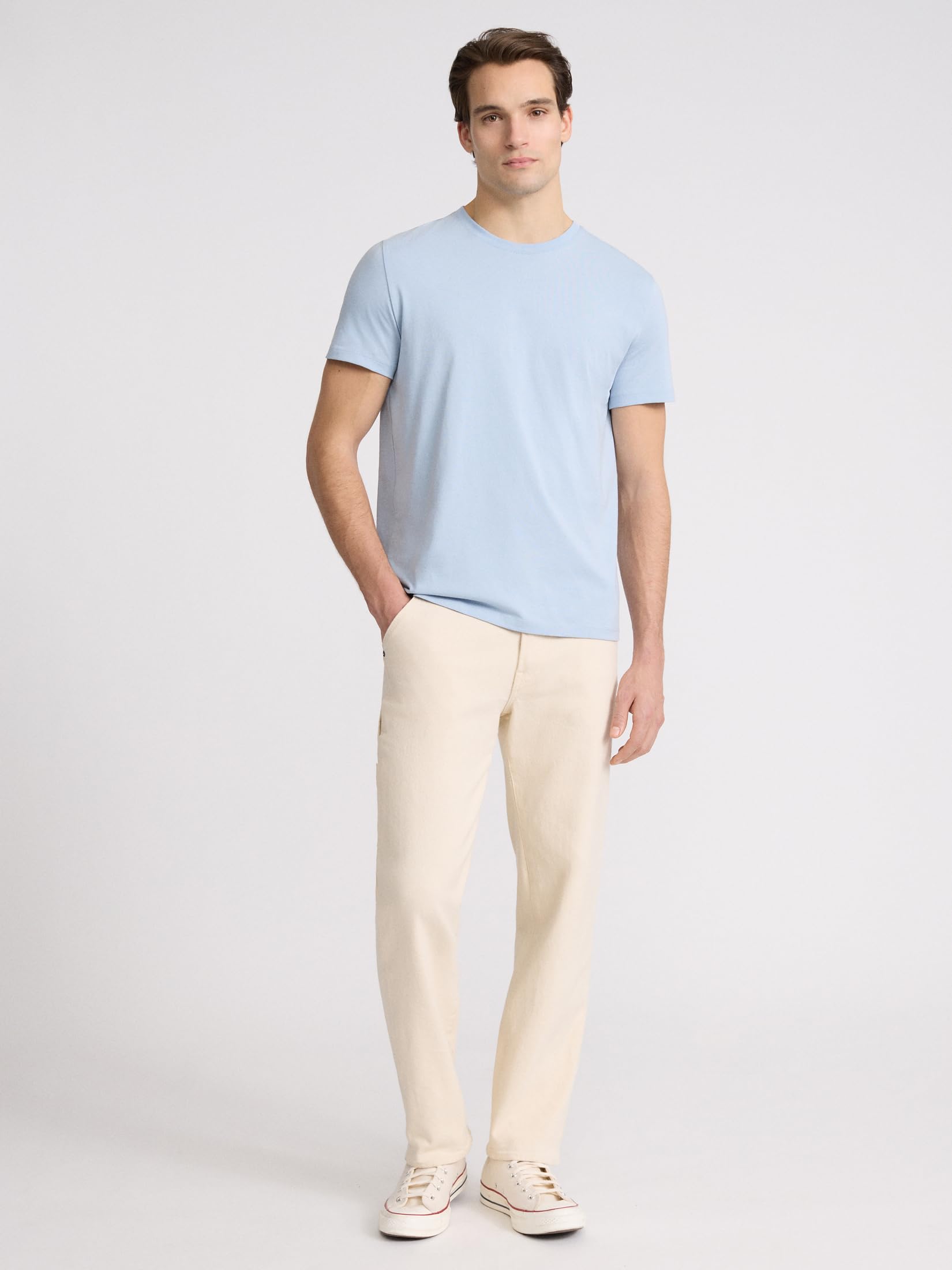 EXPRESS Men’s Pima Cotton Crew Neck Tee – Short Sleeve Ultra-Soft Premium Knit - Image 3
