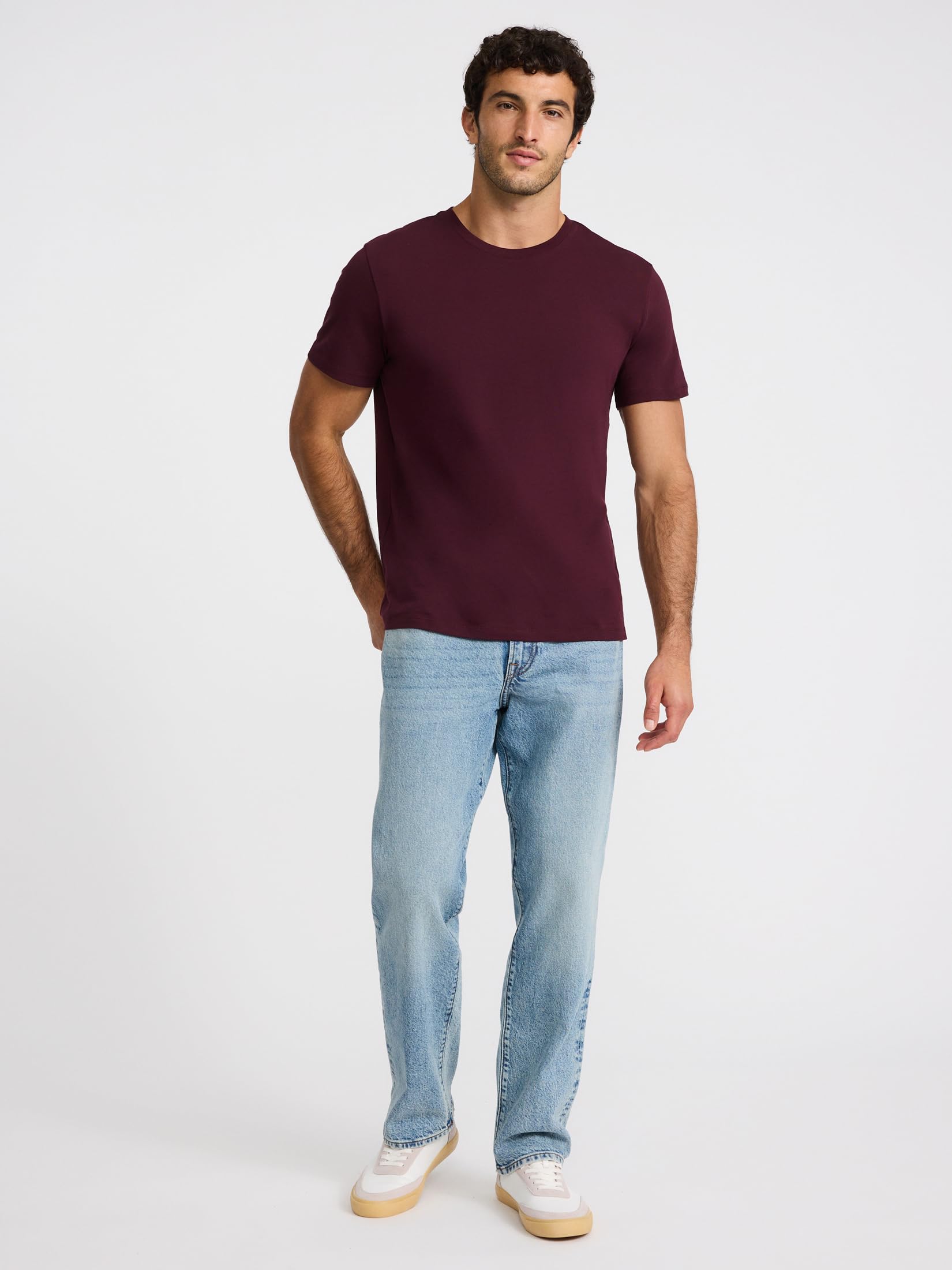 EXPRESS Men’s Pima Cotton Crew Neck Tee – Short Sleeve Ultra-Soft Premium Knit - Image 3