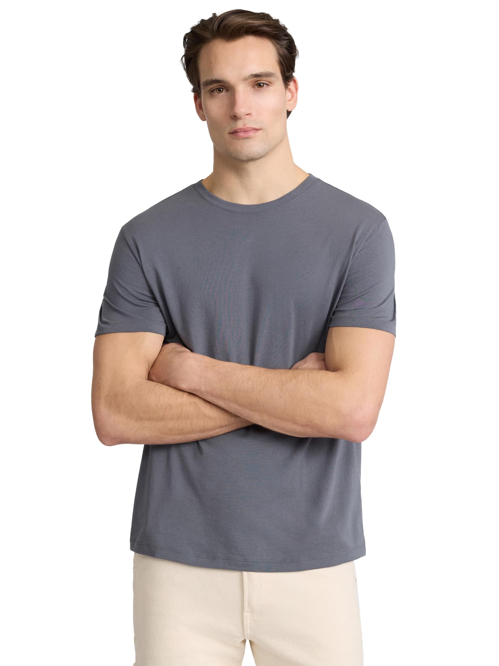 EXPRESS Men’s Pima Cotton Crew Neck Tee – Short Sleeve Ultra-Soft Premium Knit