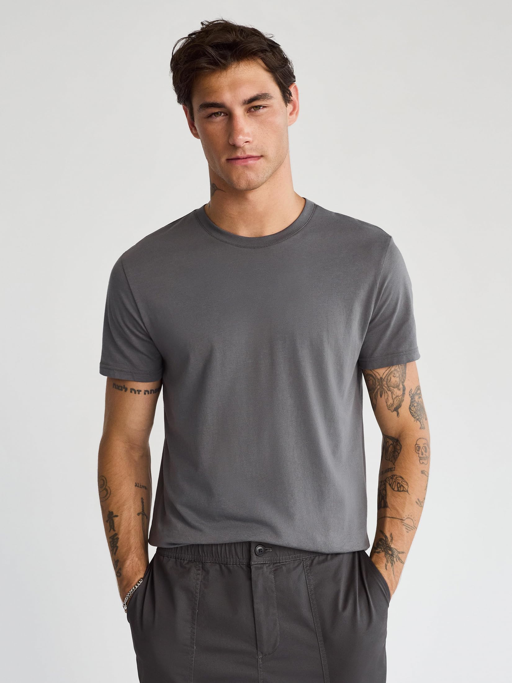 EXPRESS Men’s Pima Cotton Crew Neck Tee – Short Sleeve Ultra-Soft Premium Knit - Image 4