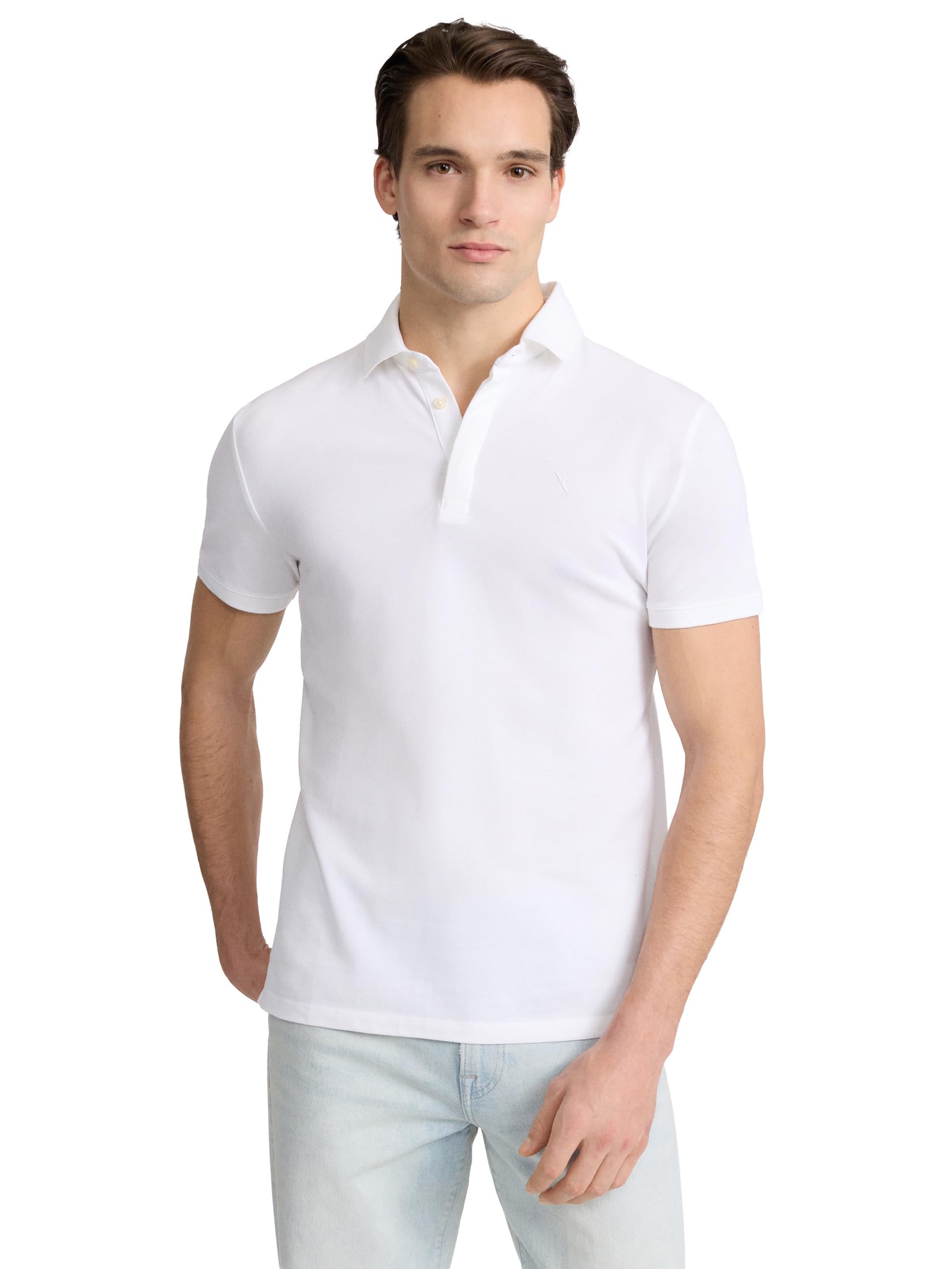 EXPRESS Men’s Pima Cotton Pique Polo – Short Sleeve Classic Fit, Soft Breathable