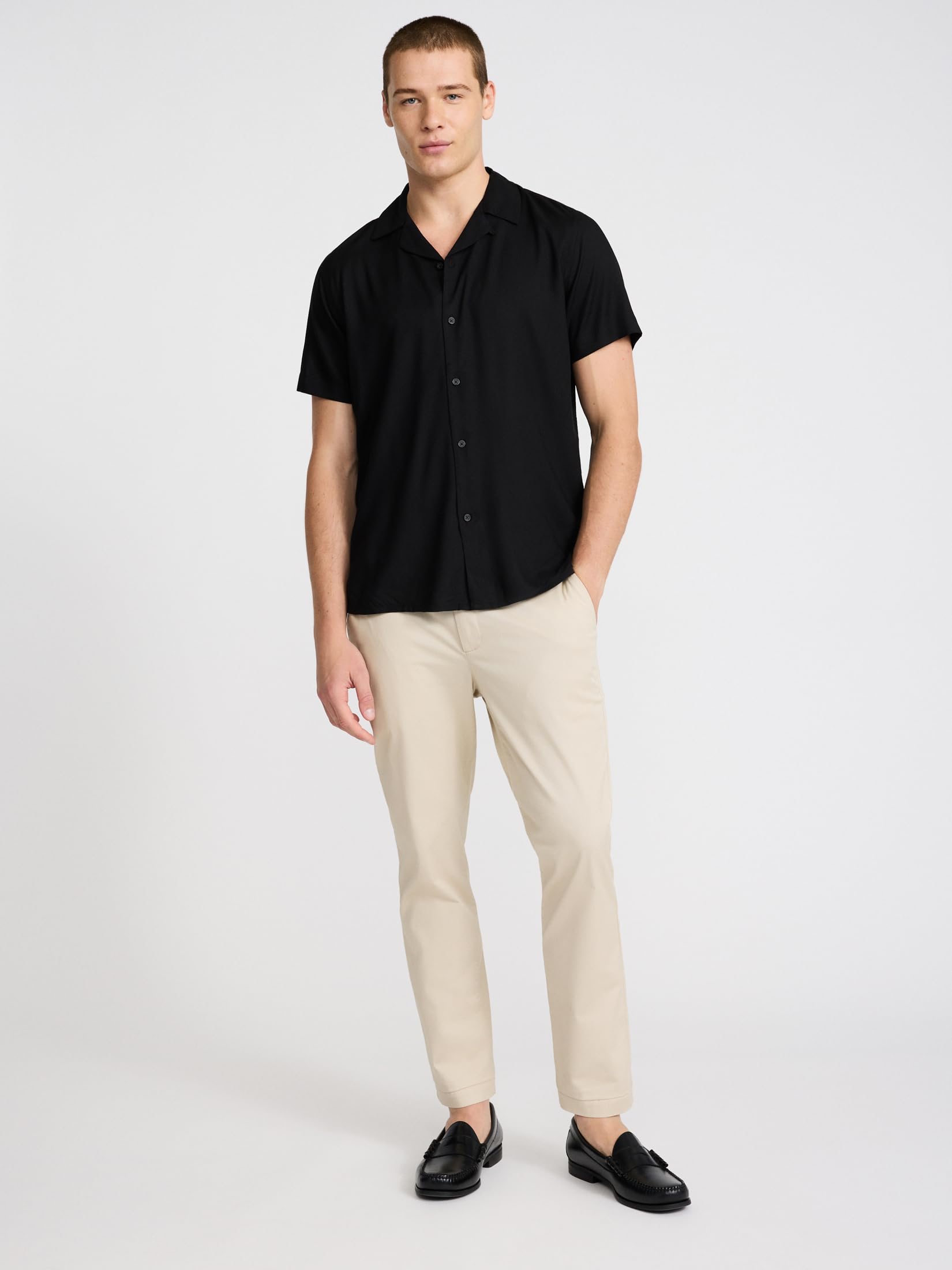 EXPRESS Men’s Rayon Button-Up Shirt – Short Sleeve Lightweight Casual Dress Shirt for Work or Weekend Wear - Image 5