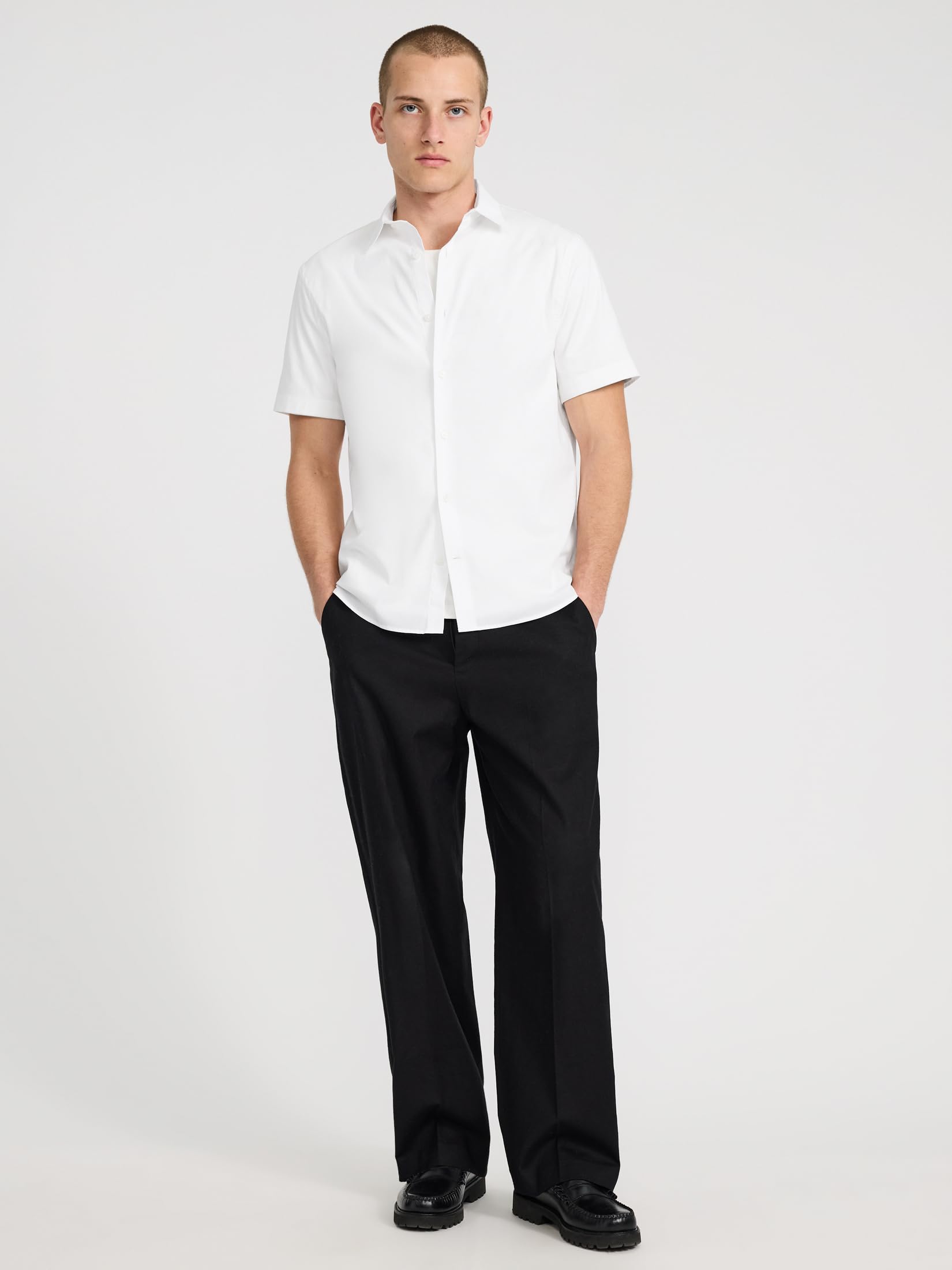EXPRESS Men's Short Sleeve 1MX Shirt Solid - Image 2