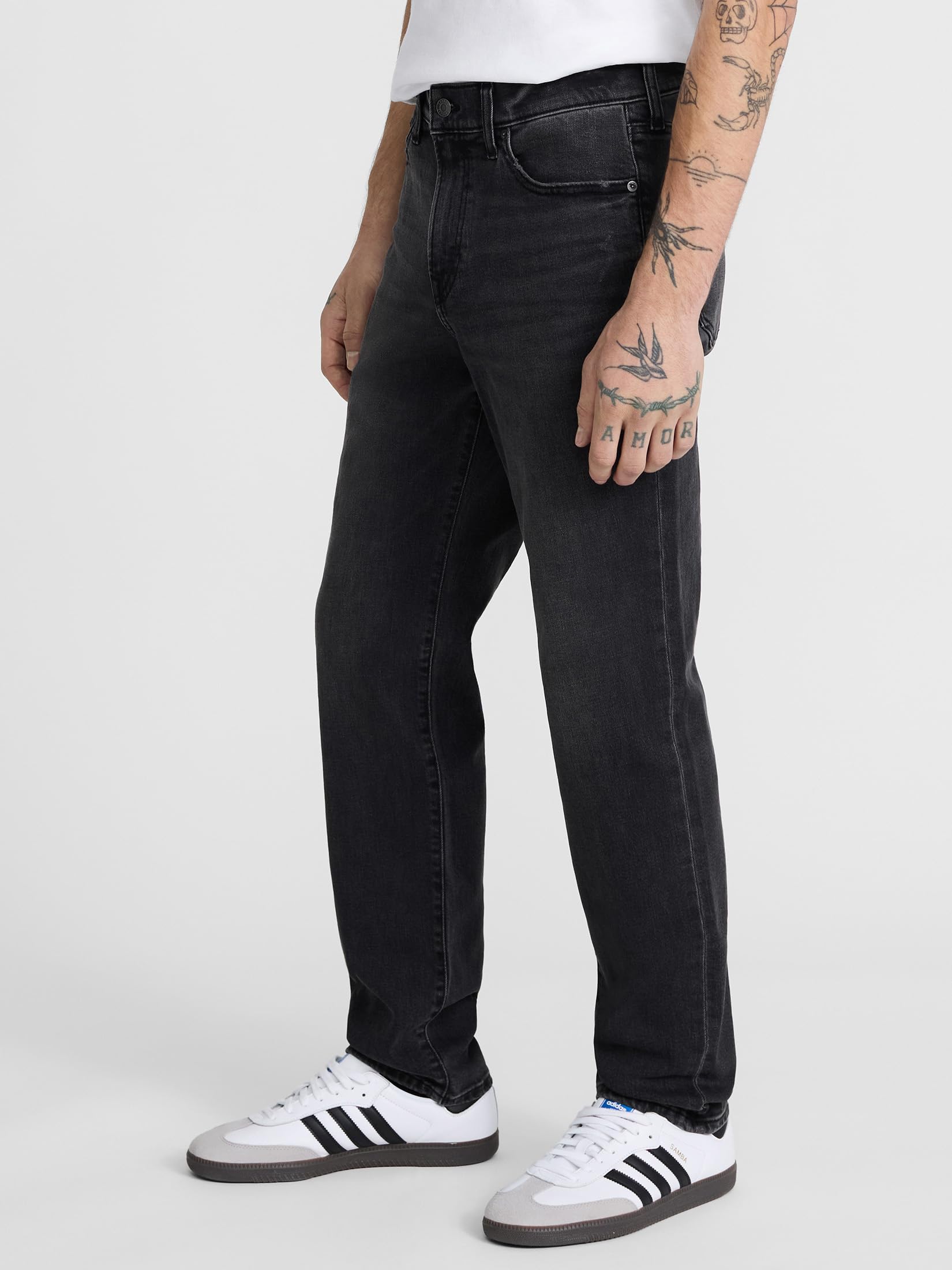 EXPRESS Men’s Slim-Straight Stretch Jeans – Flex Denim with Comfortable Fit and Durable Construction – Black Wash - Image 2