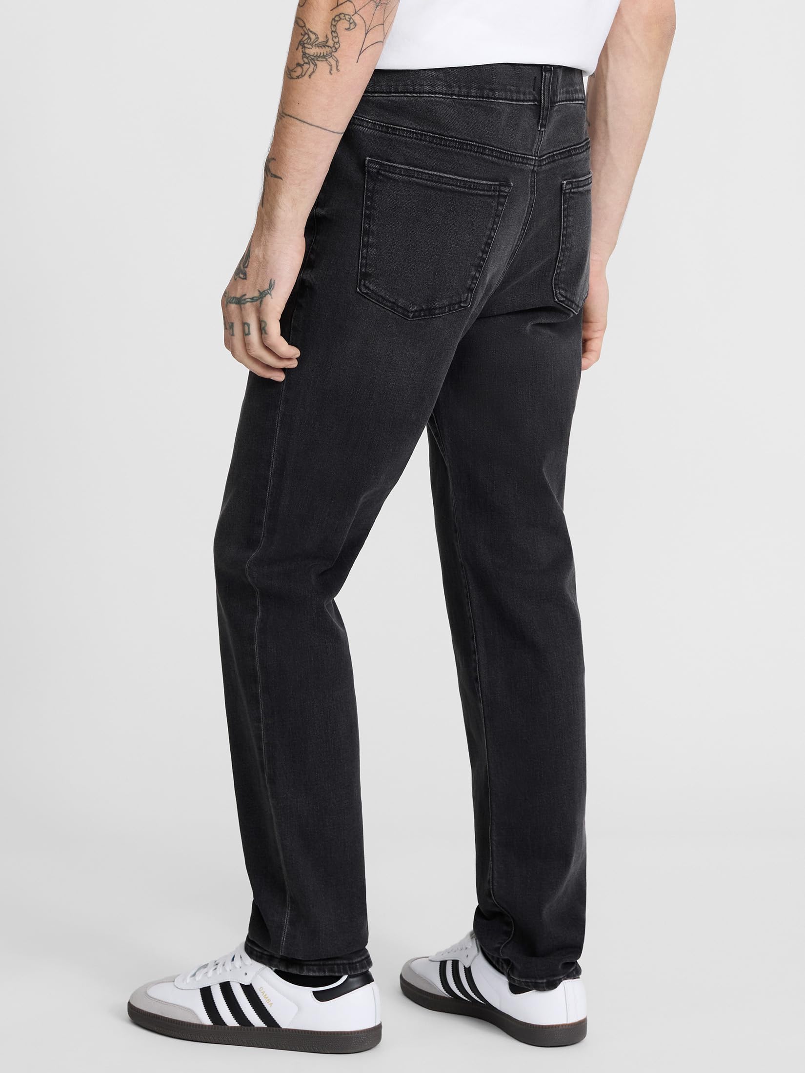 EXPRESS Men’s Slim-Straight Stretch Jeans – Flex Denim with Comfortable Fit and Durable Construction – Black Wash - Image 4
