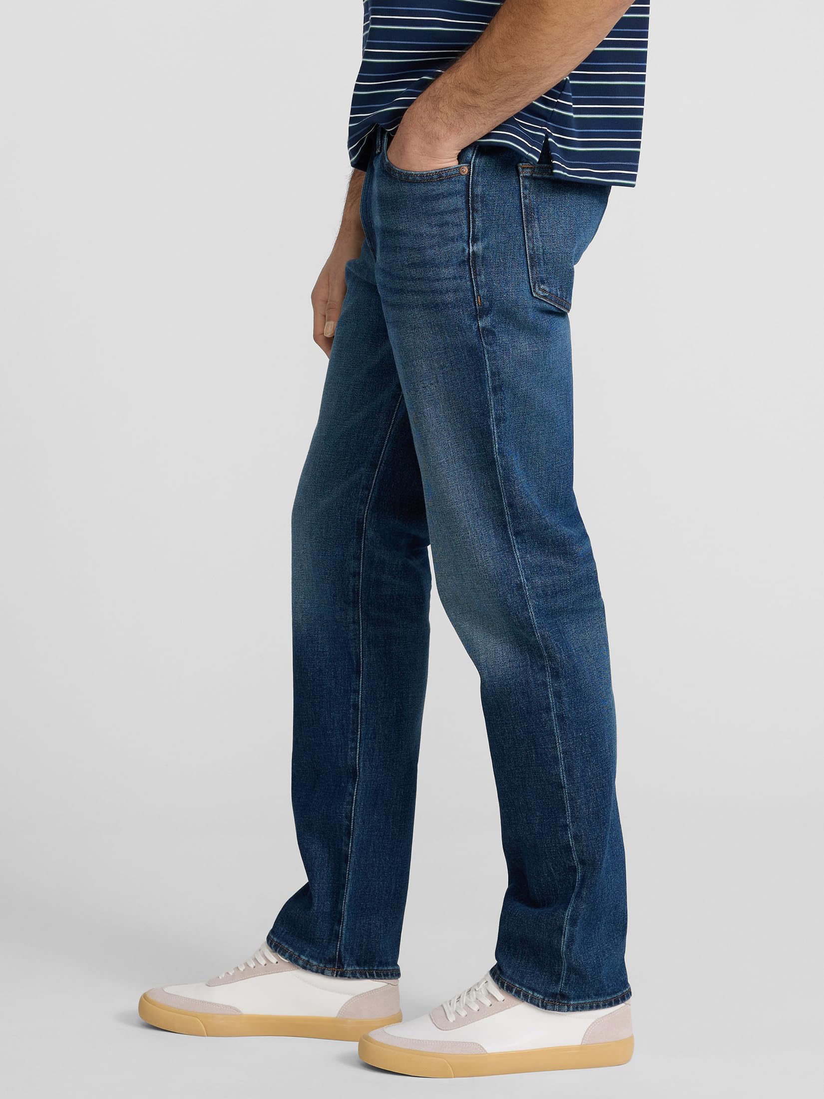 EXPRESS Men’s Slim-Straight Stretch Jeans – Flex Denim with Comfortable Fit and Durable Construction – Black Wash - Image 2