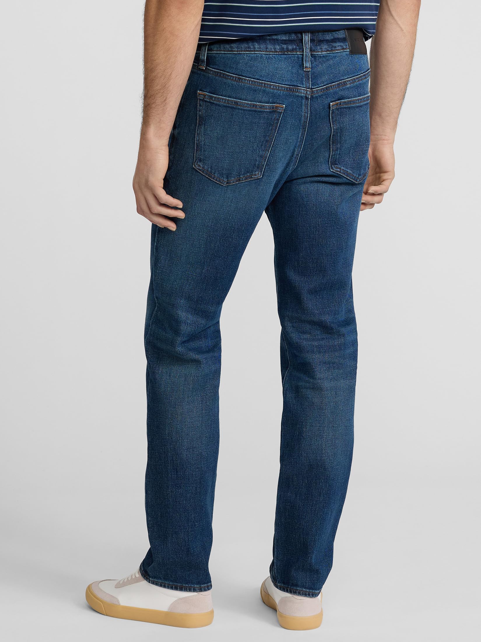 EXPRESS Men’s Slim-Straight Stretch Jeans – Flex Denim with Comfortable Fit and Durable Construction – Black Wash - Image 4