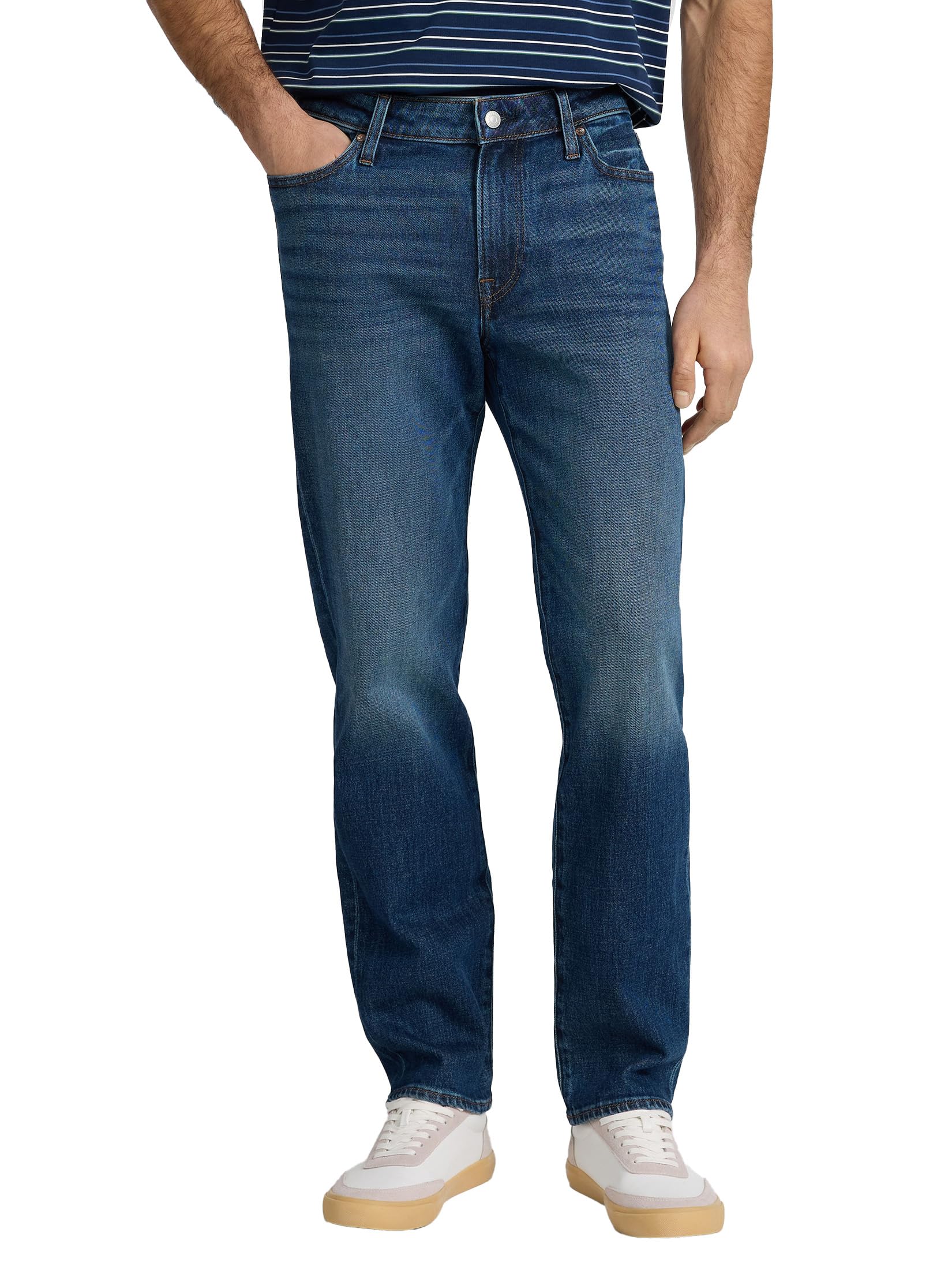 EXPRESS Men’s Slim-Straight Stretch Jeans – Flex Denim with Comfortable Fit and Durable Construction – Black Wash