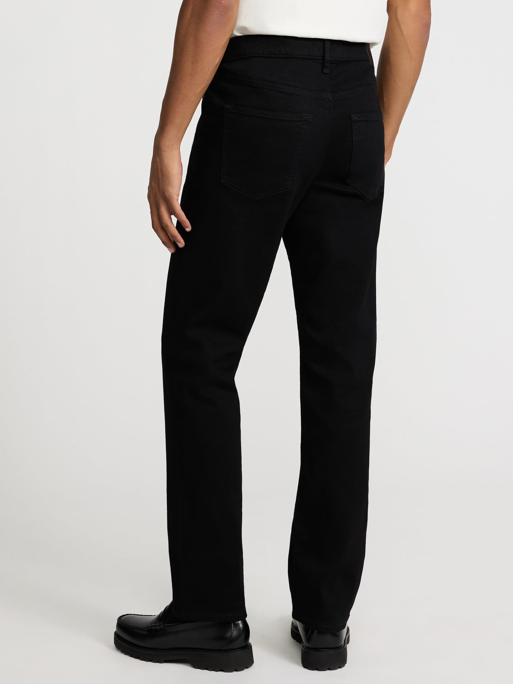 EXPRESS Men’s Straight-Leg Hyper Stretch Jeans – Classic Fit Flex Denim with 5-Pocket Design and All-Day Comfort – Black - Image 4