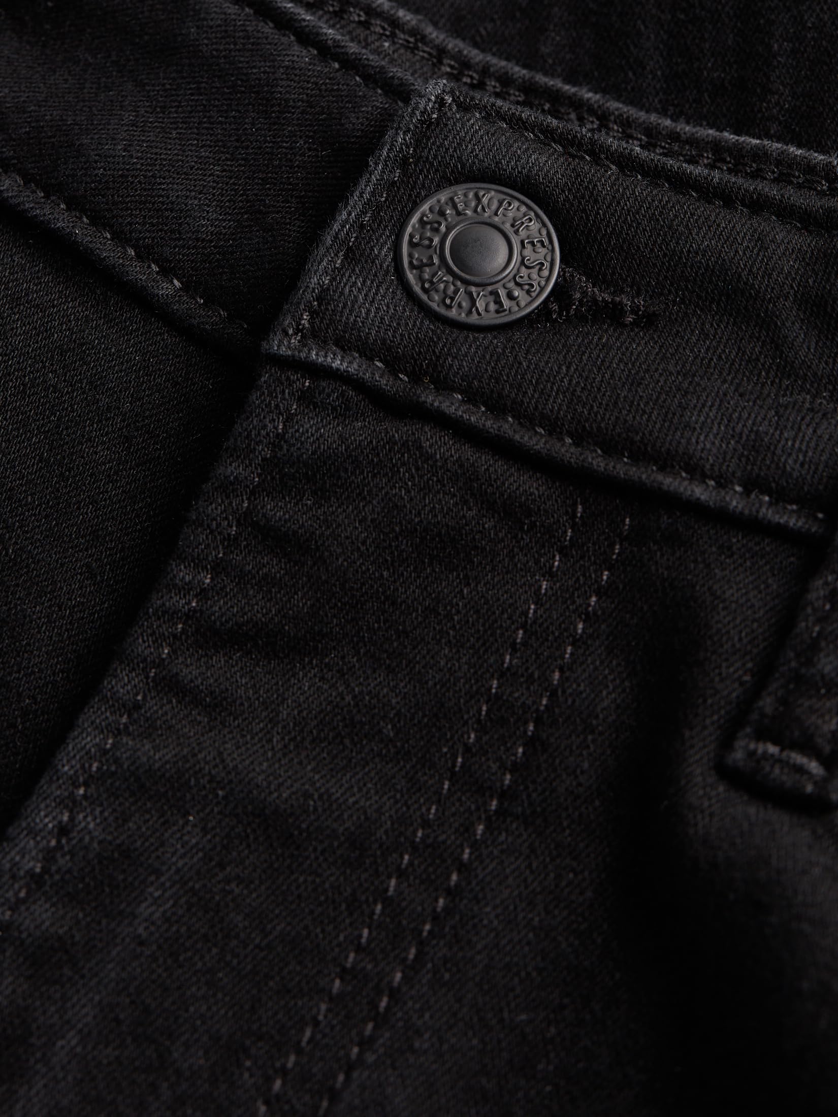 EXPRESS Men’s Straight-Leg Hyper Stretch Jeans – Classic Fit Flex Denim with 5-Pocket Design and All-Day Comfort – Black - Image 5