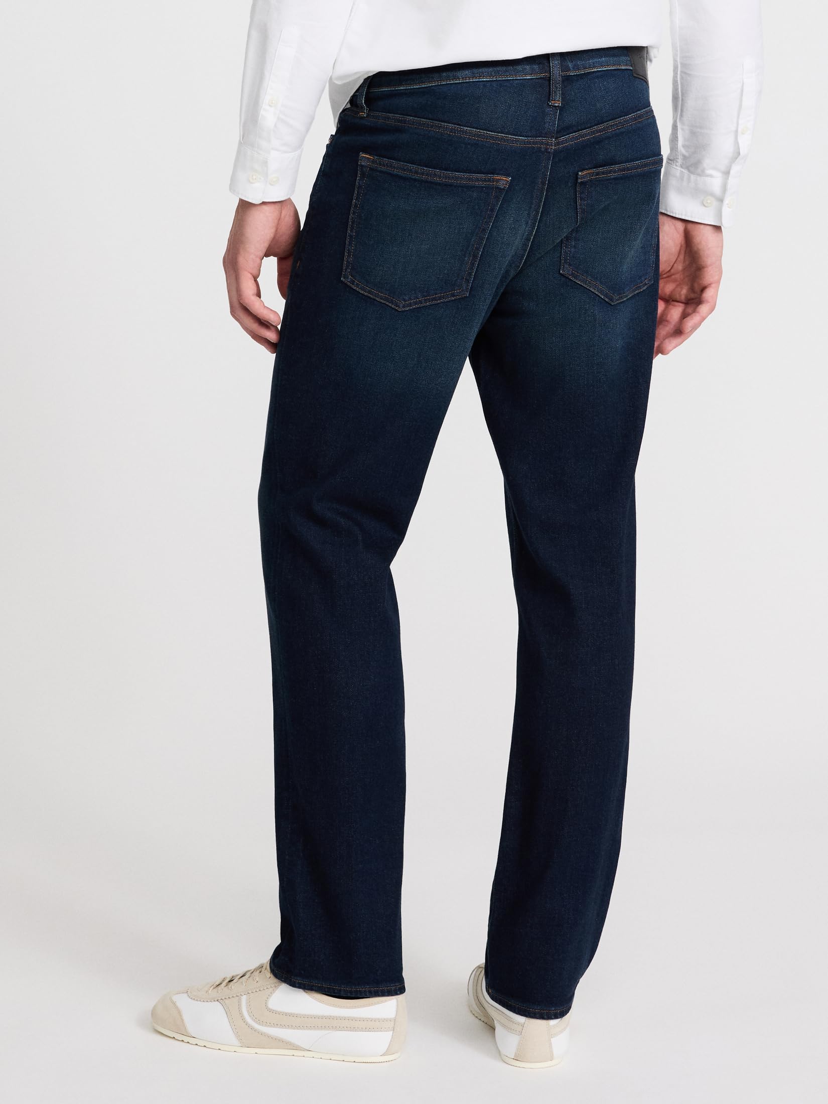 EXPRESS Men’s Straight Stretch Jeans – Everyday Comfort Denim with Flexible Feel and Classic Fit – Medium Wash - Image 4