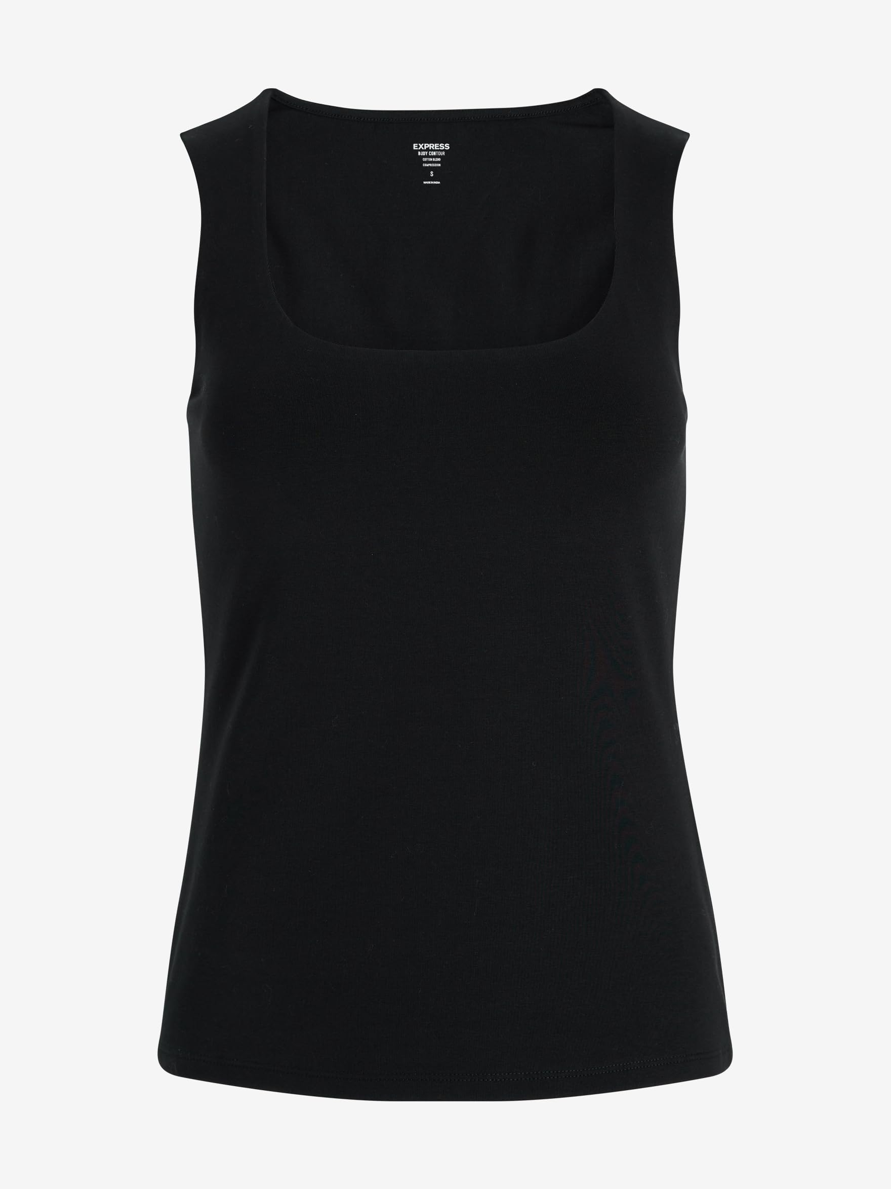 EXPRESS Women's Body Contour Light Compression Stretch Cotton Square Neck Tank - Image 2