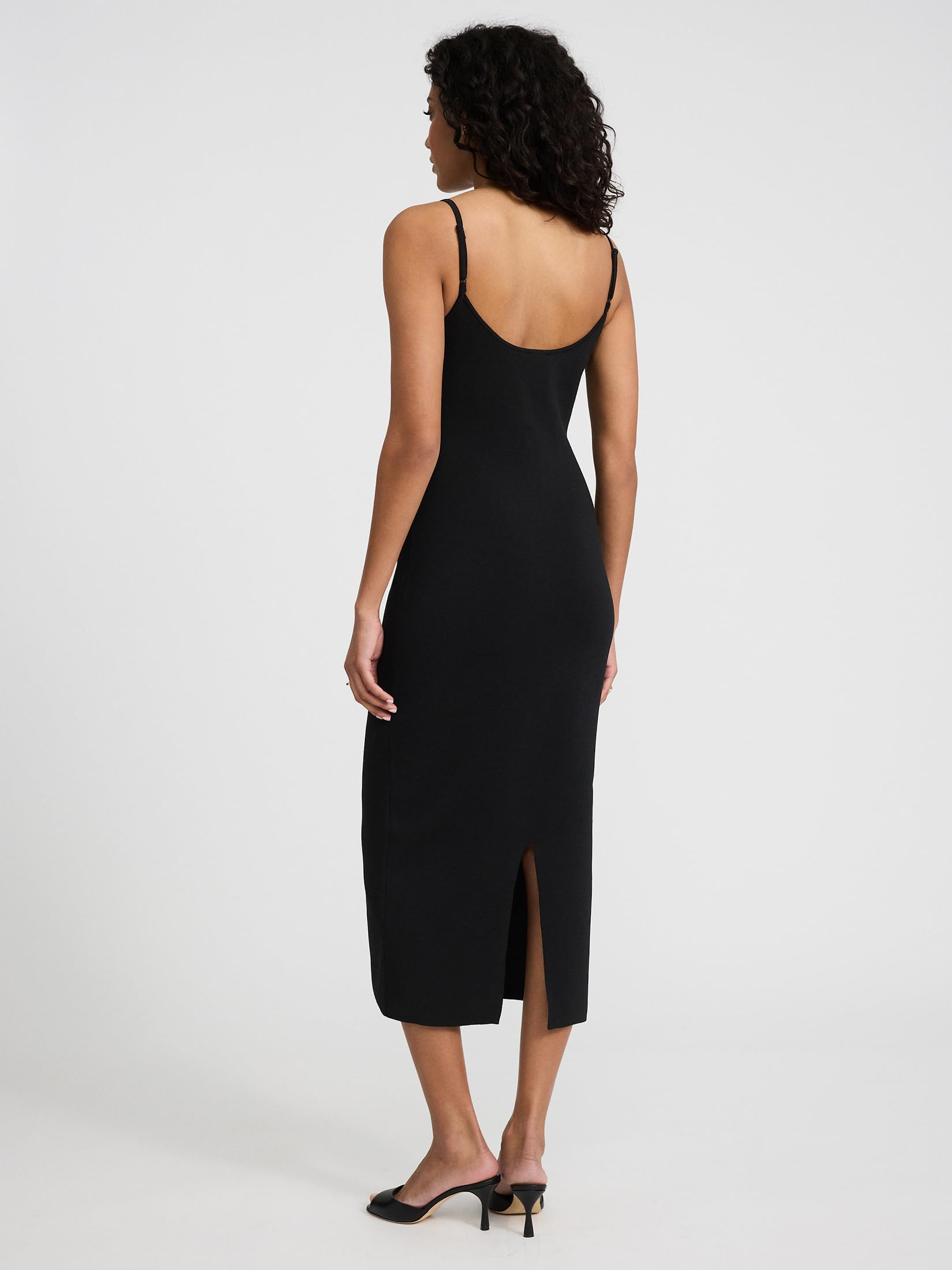 EXPRESS Women’s Bodycon Sweater Midi Dress – Sleeveless V-Wire Neckline Style with Flattering Fit and Soft Knit Fabric - Image 2