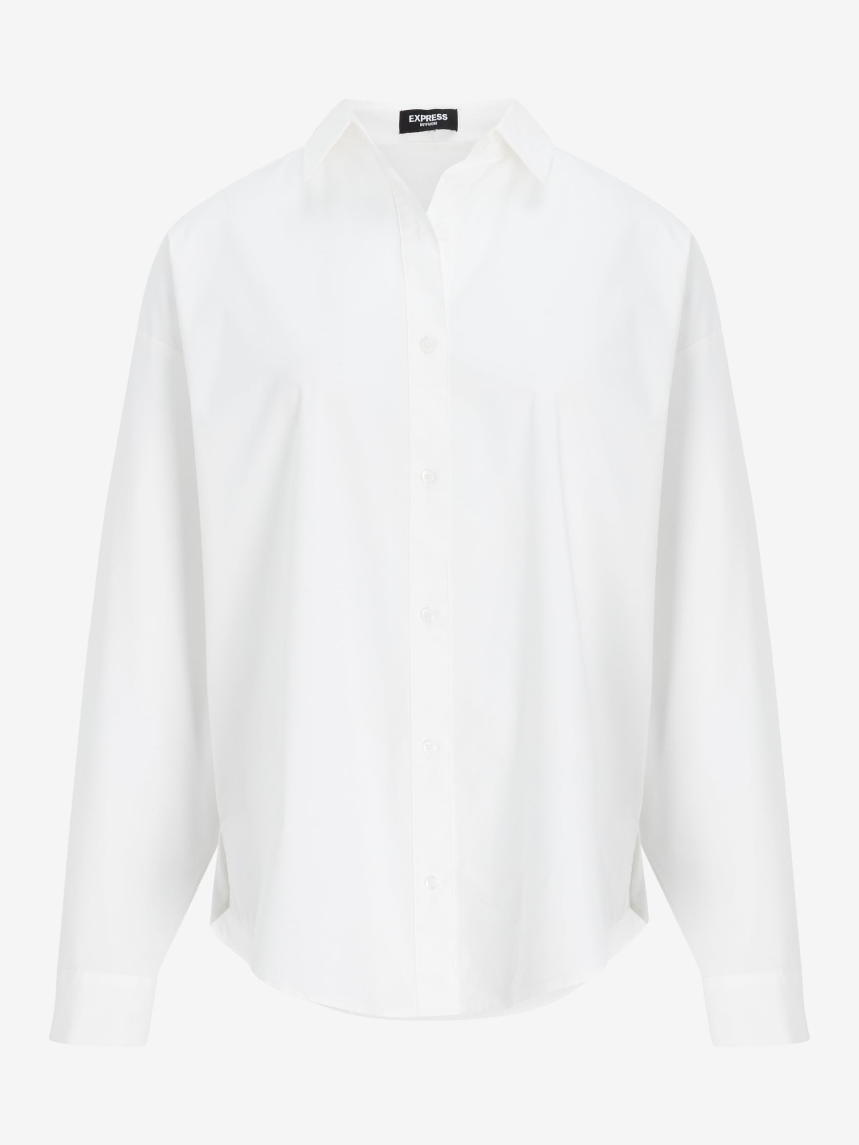 EXPRESS Women’s Boyfriend Fit Portofino Shirt – Cotton Poplin Long Sleeve Button-Up, Lightweight Office-to-Weekend Top - Image 4