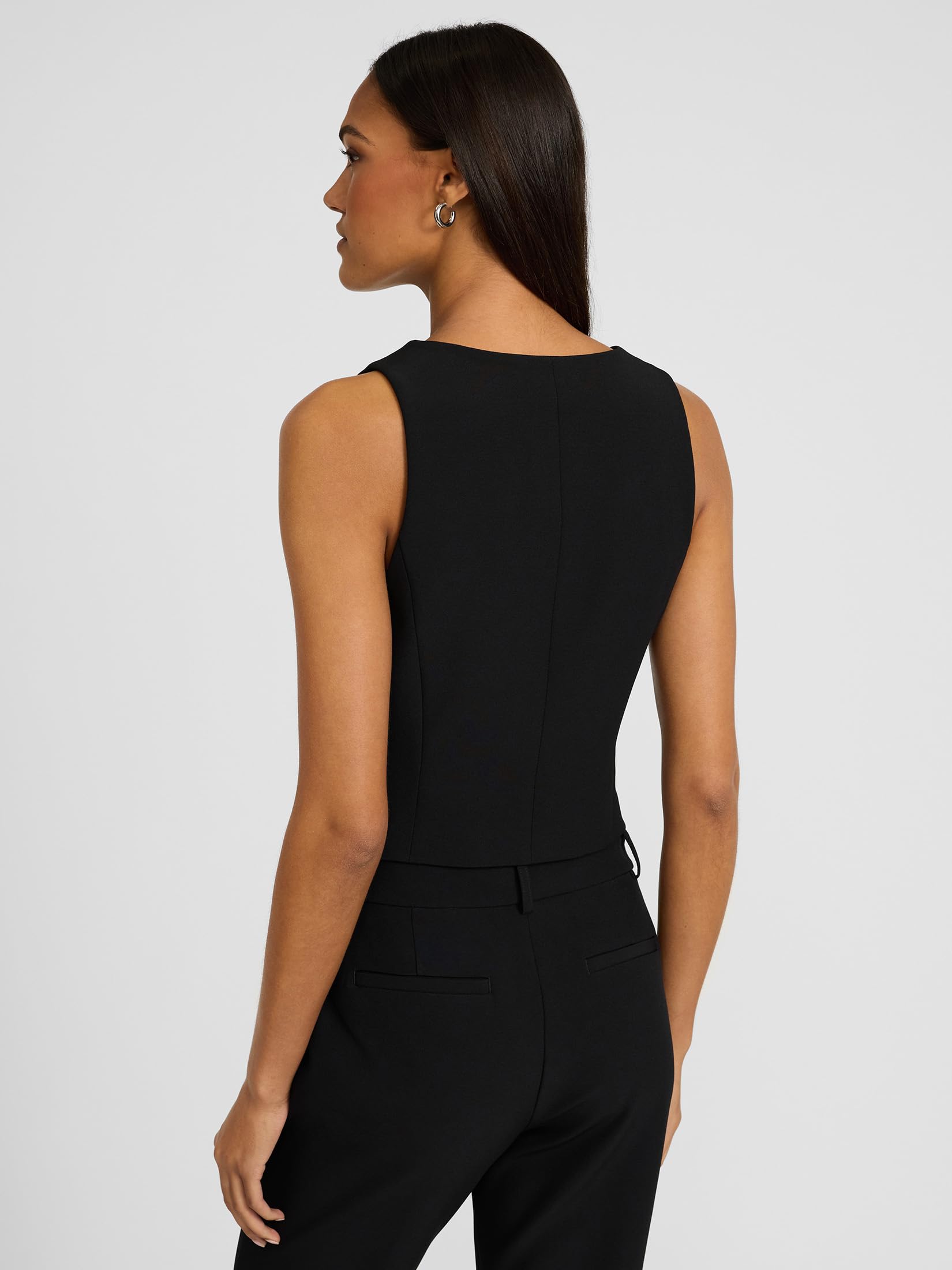 EXPRESS Women’s Editor Blazer Vest – Five-Button Sleeveless Jacket in Studio Stretch Twill with Tailored Fit - Image 2