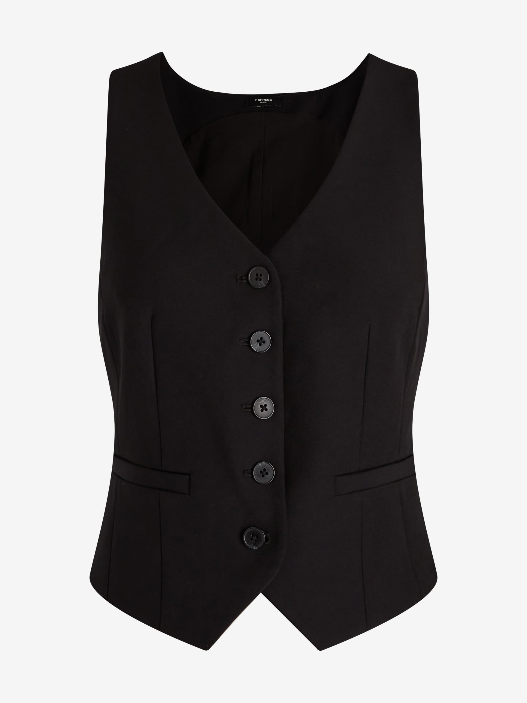 EXPRESS Women’s Editor Blazer Vest – Five-Button Sleeveless Jacket in Studio Stretch Twill with Tailored Fit - Image 4