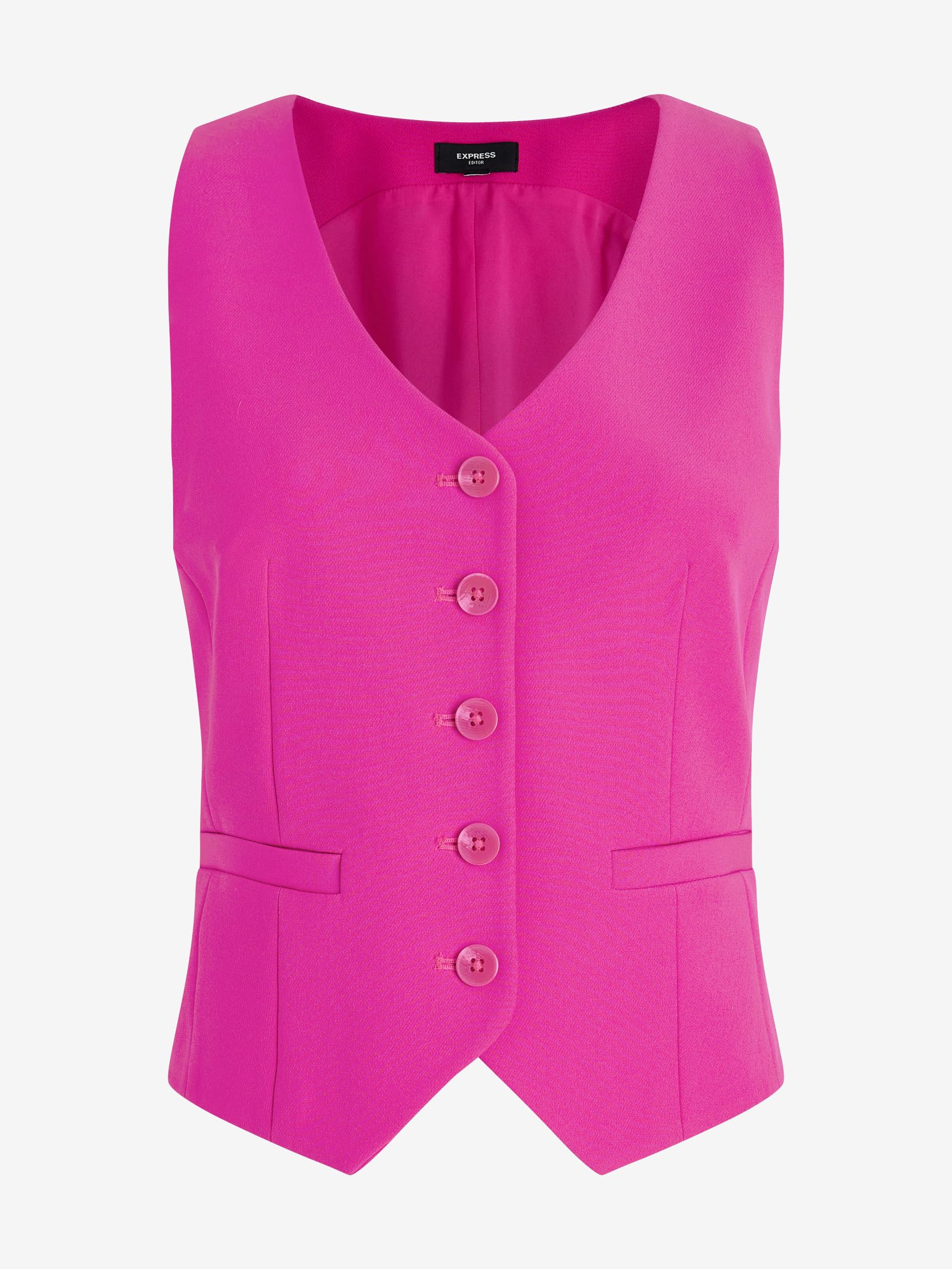 EXPRESS Women’s Editor Blazer Vest – Five-Button Sleeveless Jacket in Studio Stretch Twill with Tailored Fit - Image 4