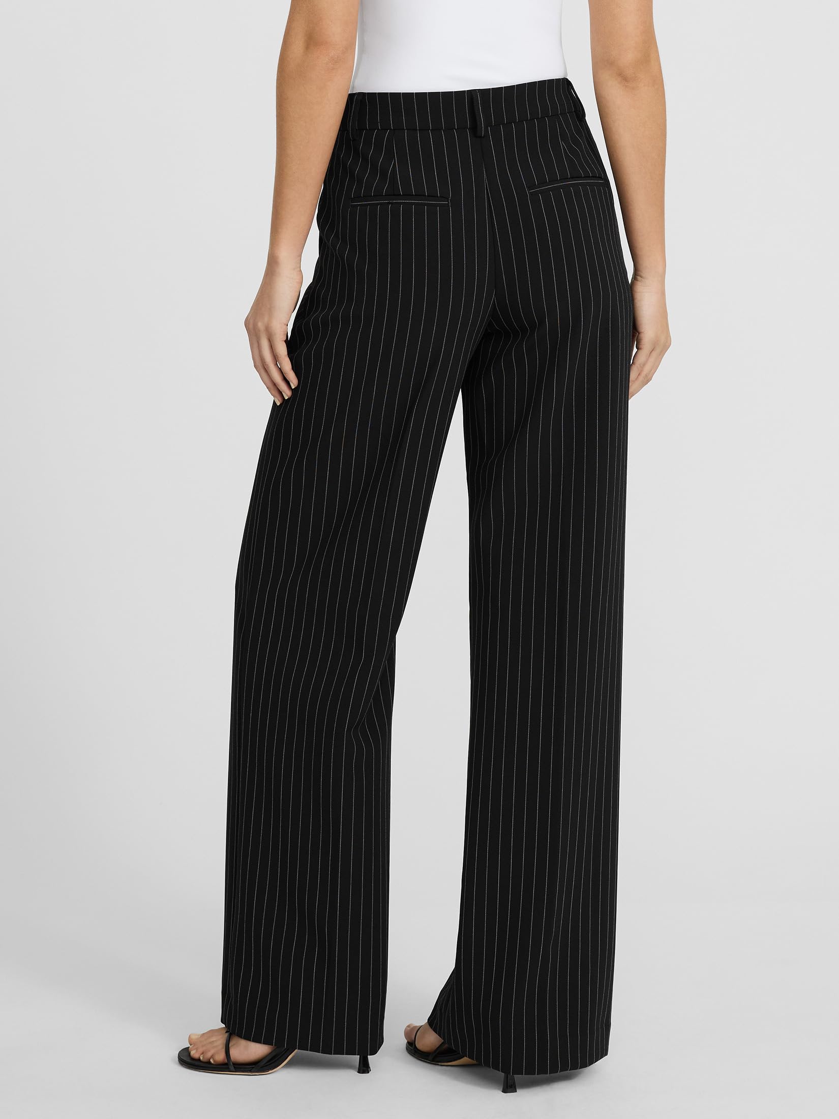 EXPRESS Women’s Editor Mid Rise Trousers – Pinstripe, Tailored Stretch Trouser for Workwear - Image 2