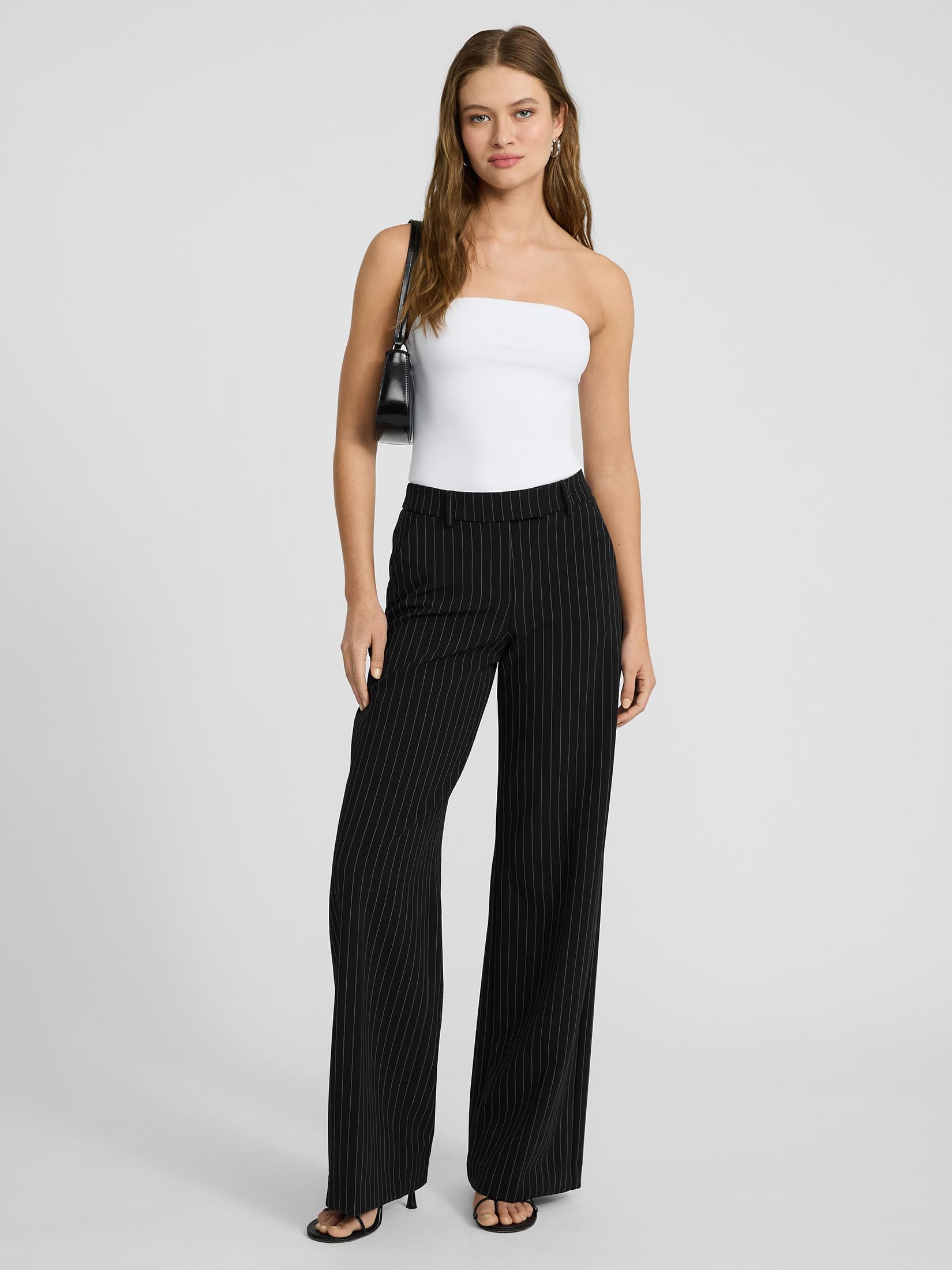 EXPRESS Women’s Editor Mid Rise Trousers – Pinstripe, Tailored Stretch Trouser for Workwear - Image 3