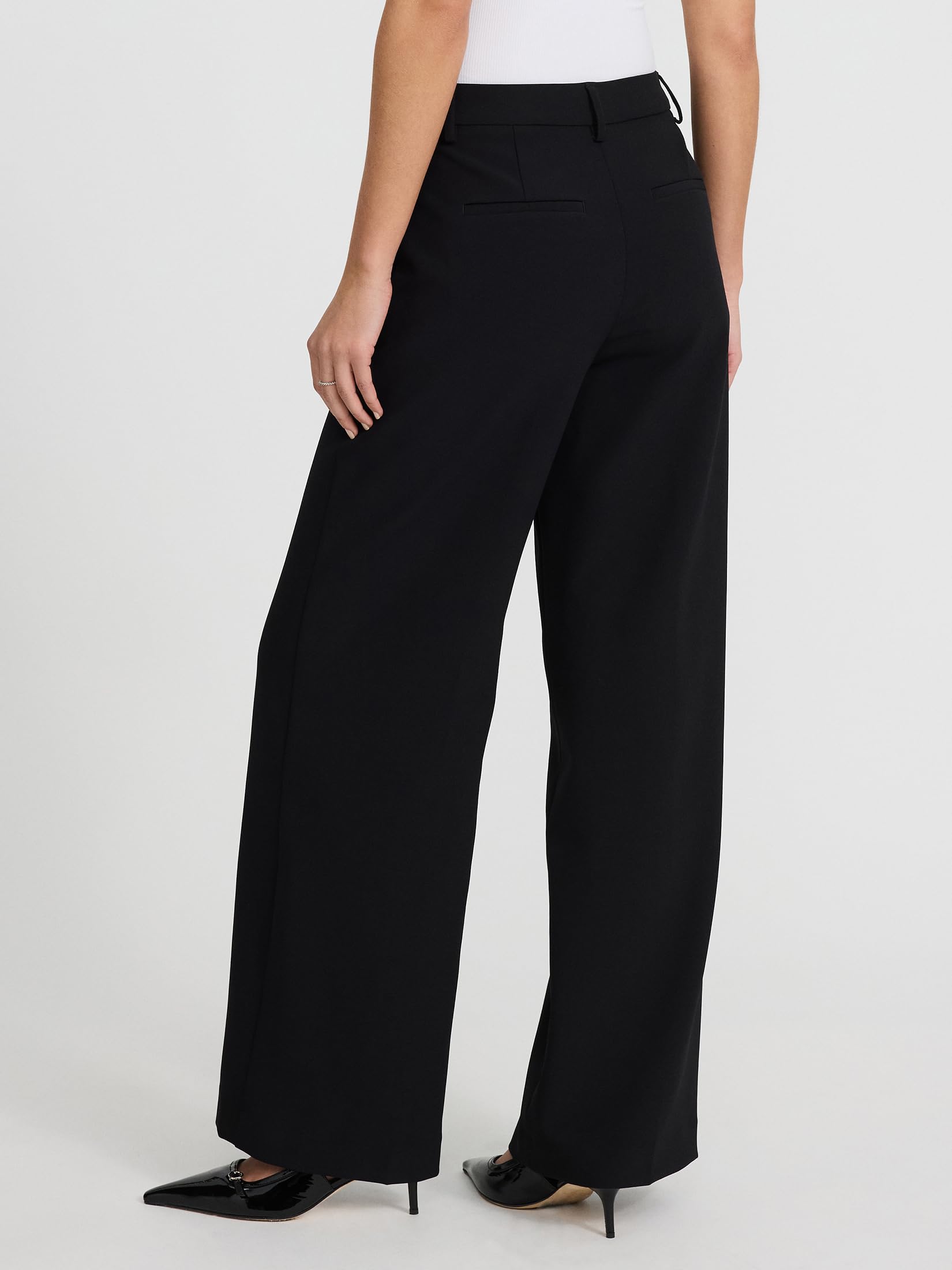 EXPRESS Women’s Editor Pants – Mid Rise Relaxed Straight Trouser with Stretch Fabric and Office-Ready Polished Fit - Image 2