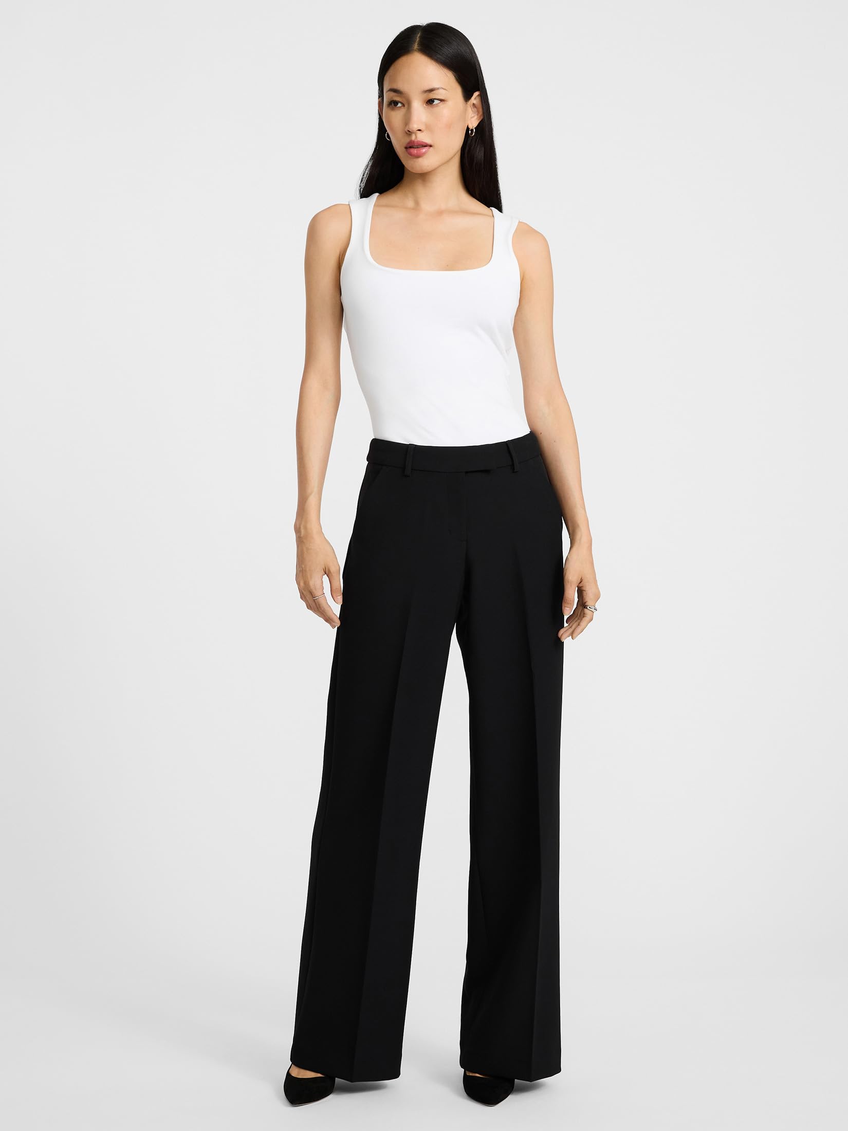 EXPRESS Women’s Editor Pants – Mid Rise Relaxed Straight Trouser with Stretch Fabric and Office-Ready Polished Fit - Image 3