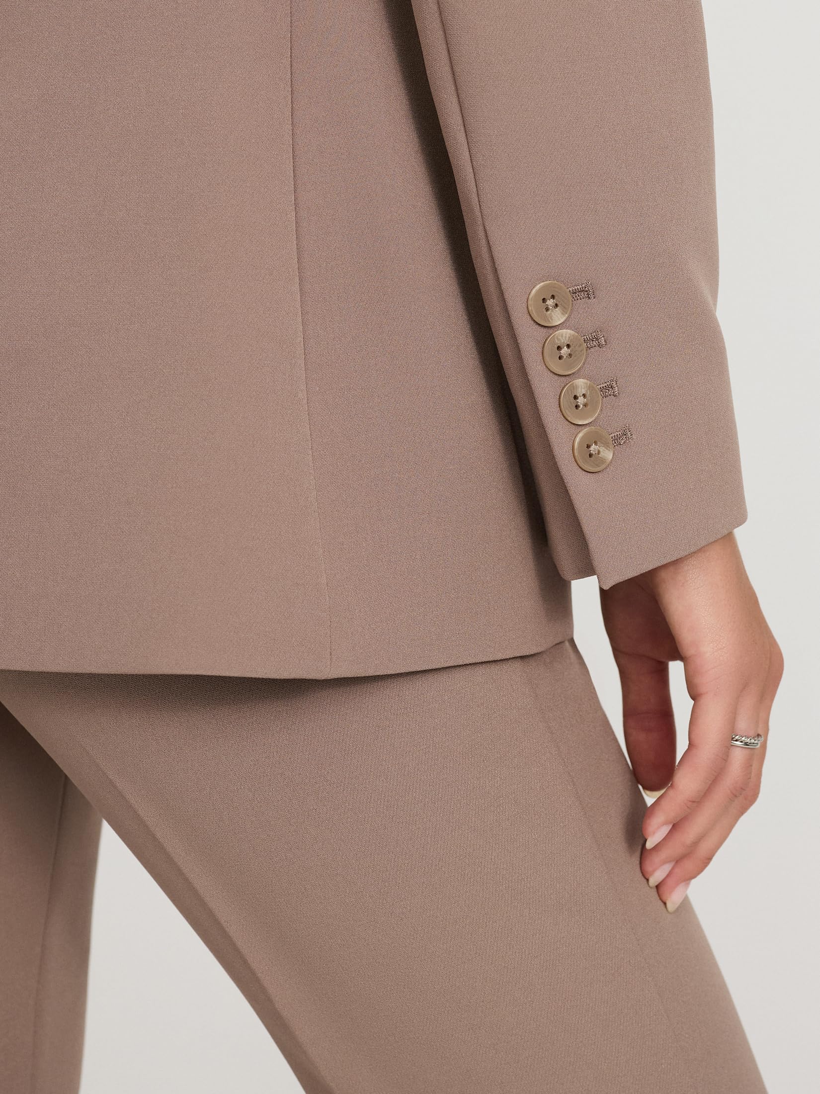 EXPRESS Women's Long Slim Blazer - Mushroom - Image 3