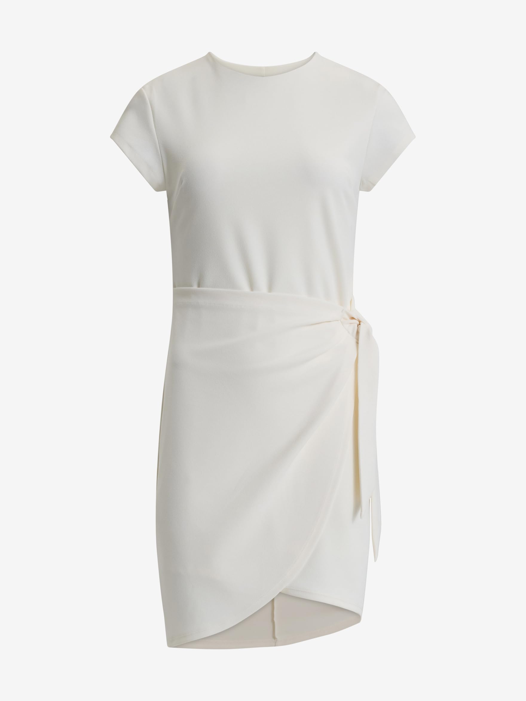 EXPRESS Women’s Mini Wrap Sheath Dress – Cap Sleeve Stretch Knit, Adjustable Waist Tie, Desk-to-Dinner, Machine Washable - Image 3
