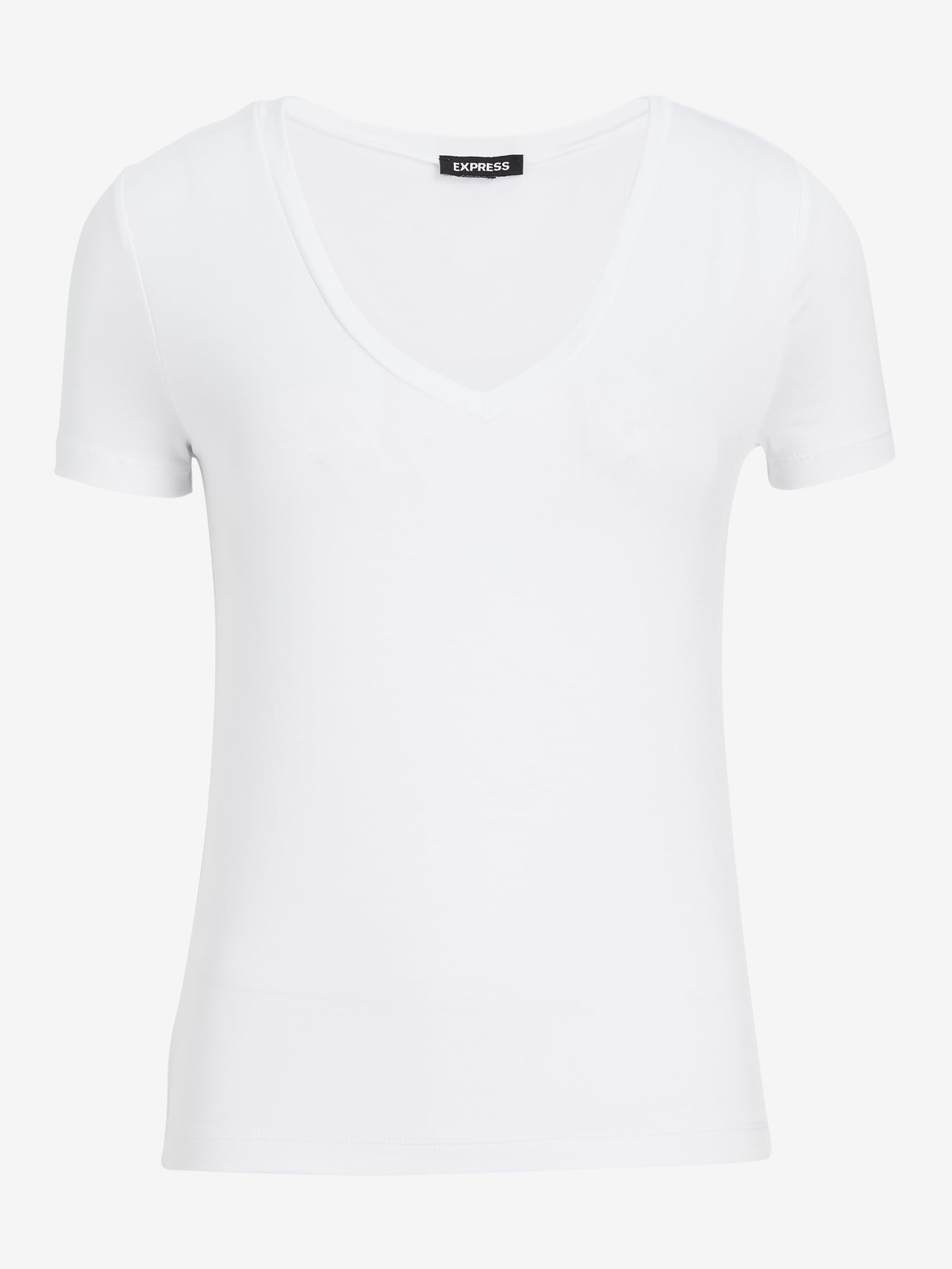 EXPRESS Women’s Supersoft Tailored V-Neck Tee – Fitted Cotton T-Shirt with Soft Touch and Everyday Layering Comfort - Image 4